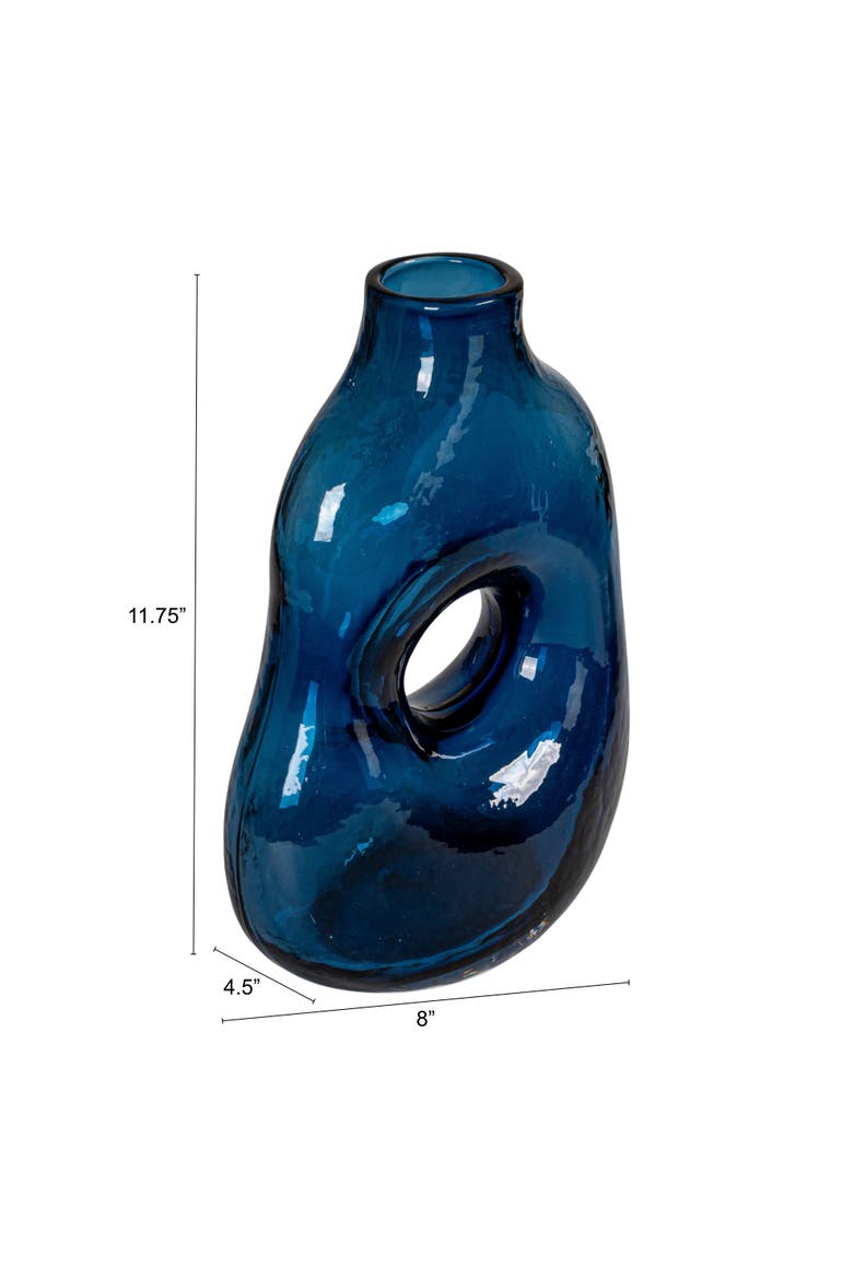 Glass Abstract Vase, Blue, Alternate, color, Blue