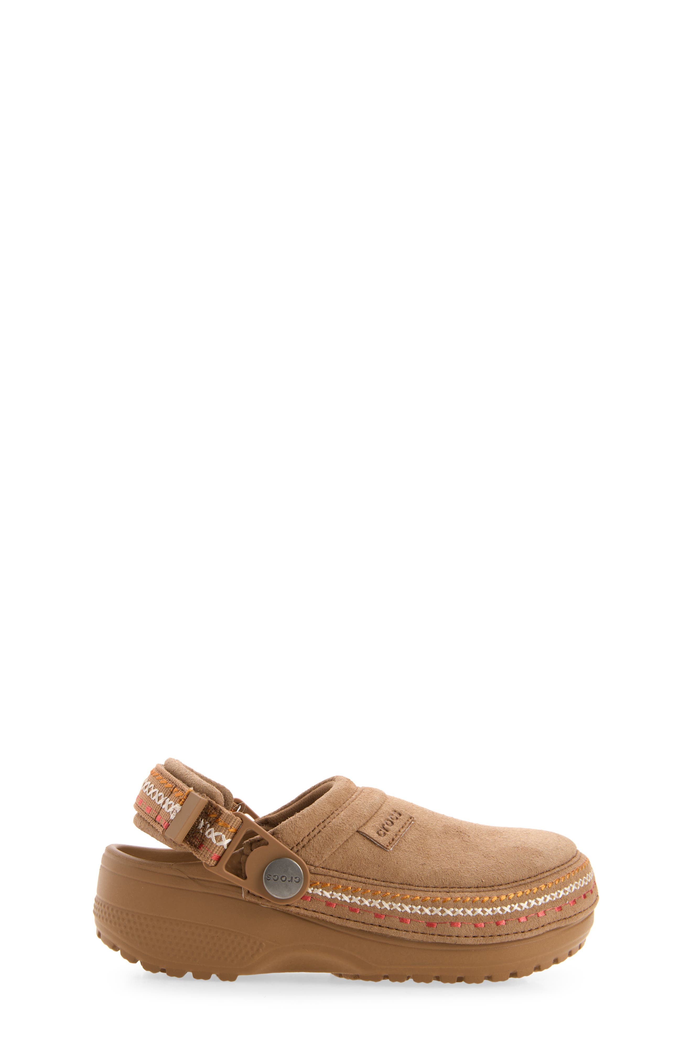 Kids' Crafted Faux Suede Stitch Clog, Alternate, color, SEPIA