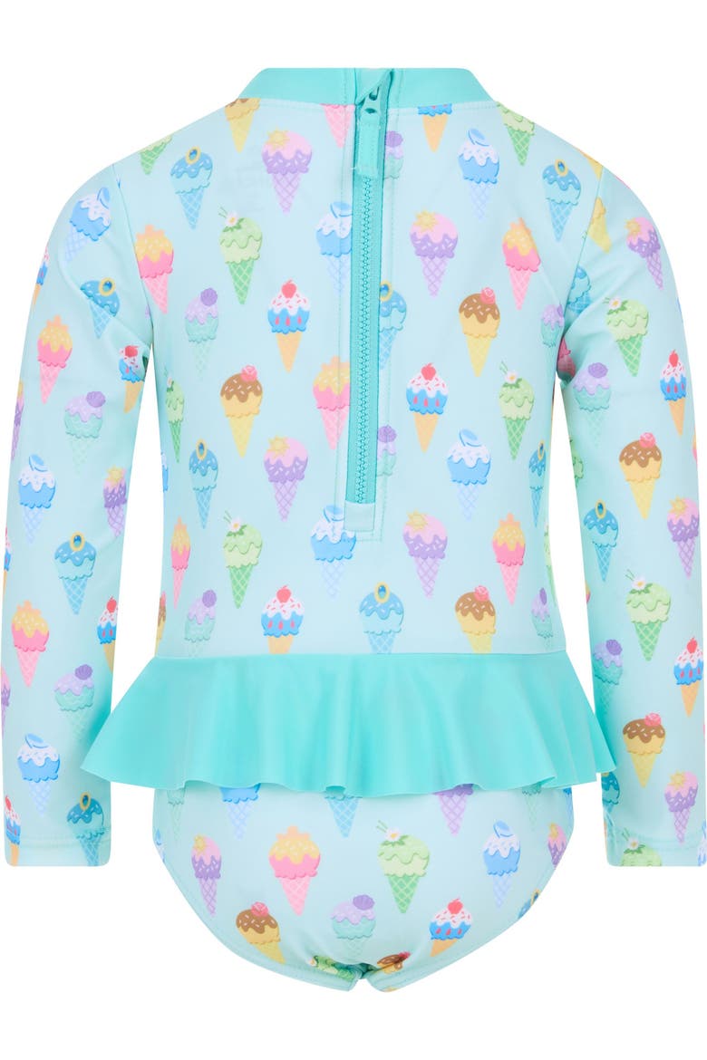 Princess One Piece Swimwear, Alternate, color, Princess Aqua Blue