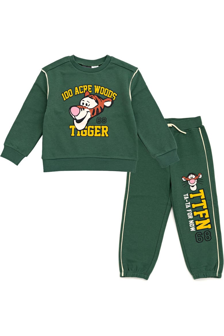 Winnie the Pooh Fleece 2-Piece Sweatshirt and Pants Set, Main, color, Tigger Dark Green