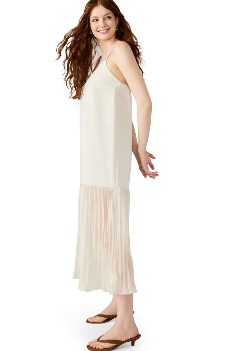 Steve Madden Ember Pleat Hem Sleeveless Maxi Dress, Alternate, color, Marshmallow