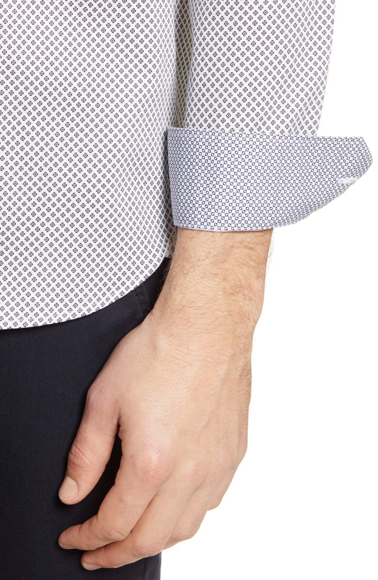 Ted Baker London Hamtie Slim Fit Geo Print Button-Up Shirt, Alternate, color, 