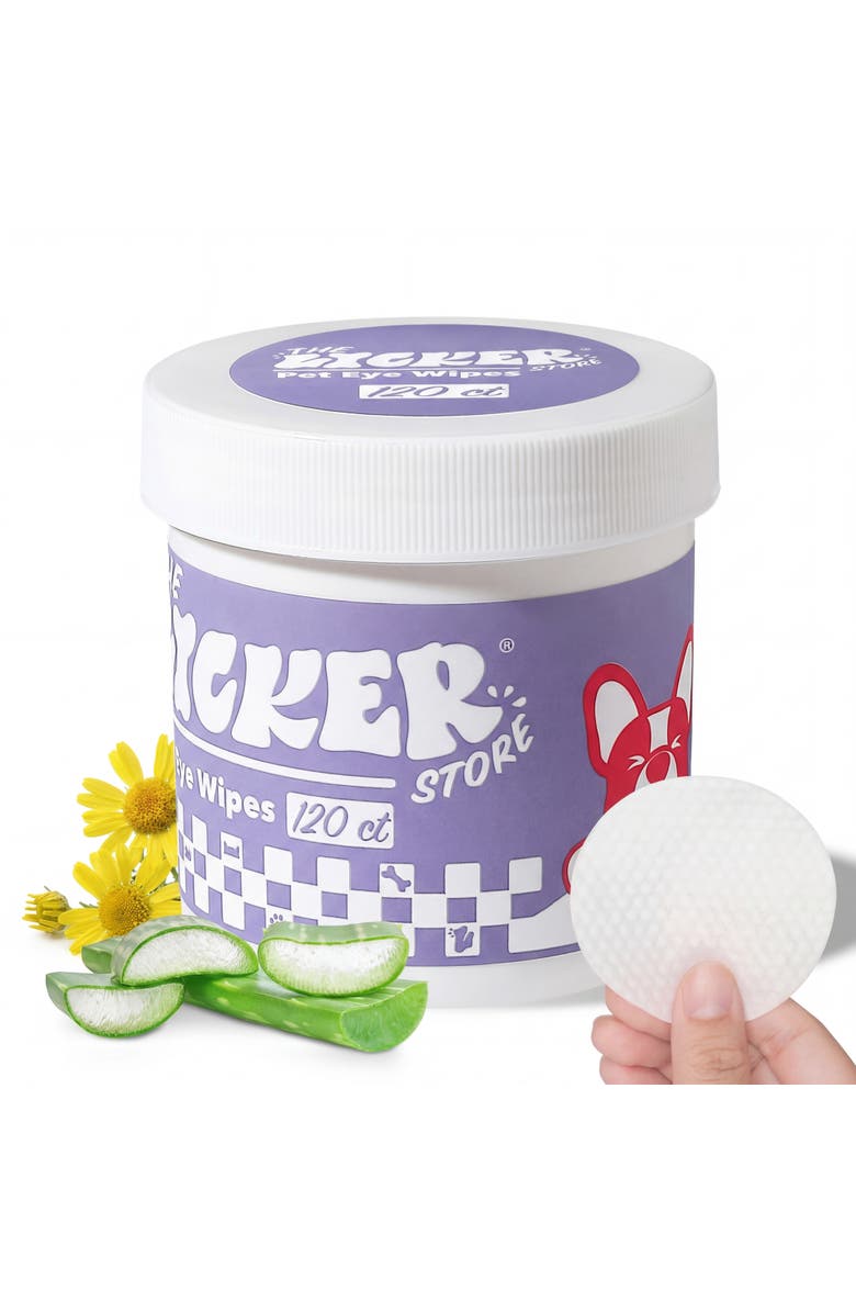 The Licker Store Dog Eye & Tear Stain Wipes, Hypoallergenic, Chamomile & Oat Kernel, Main, color, White - 1Pack (120Ct)