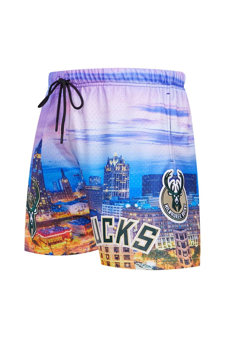Men's Pro Standard Milwaukee Bucks Cityscape Shorts, Alternate, color, Purple