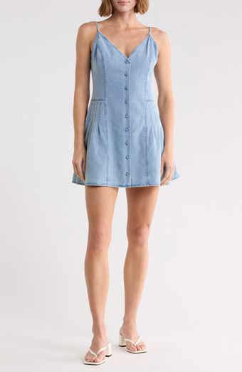 Button Front Denim Minidress