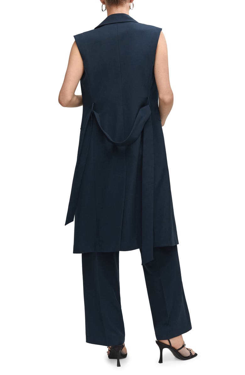 MANGO Tie Waist Long Vest, Alternate, color,