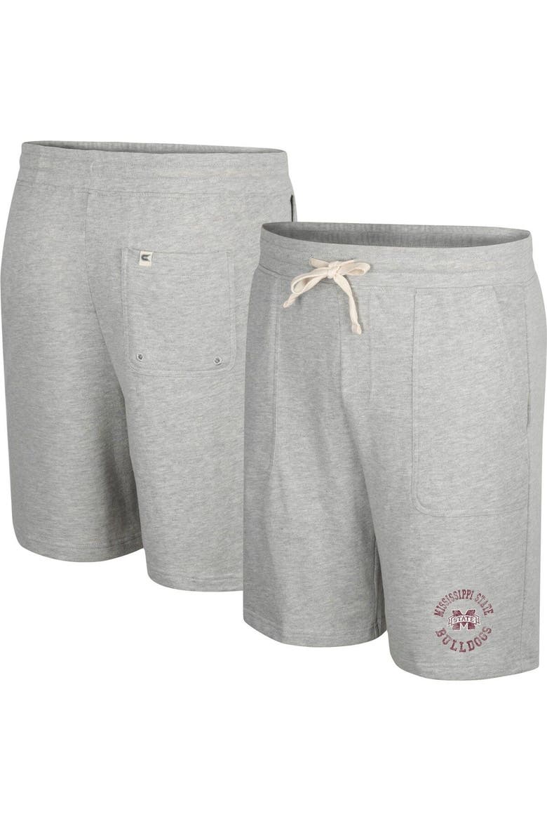 Men's Colosseum Heather Gray Mississippi State Bulldogs Love To Hear This Terry Shorts, Main, color, Heather Gray