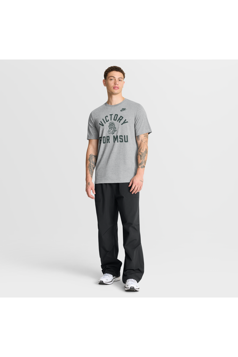 Men's Nike Heather Gray Michigan State Spartans Legacy Mantra Tri-Blend T-Shirt, Alternate, color, Heather Gray