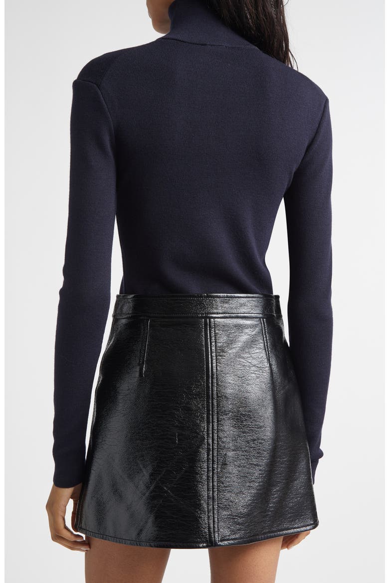 Merino Wool Mock Neck Half Zip Sweater, Alternate, color, NAVY