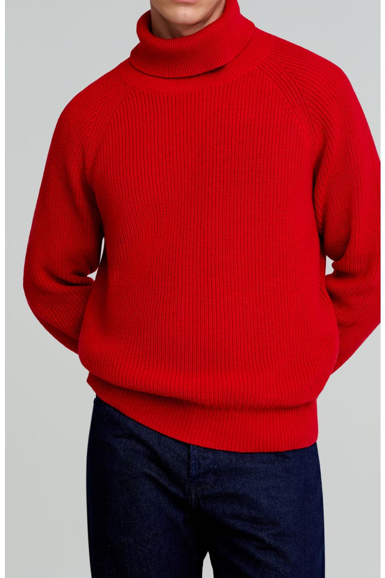 Bowie Roll Neck Tricot, Main, color, Red