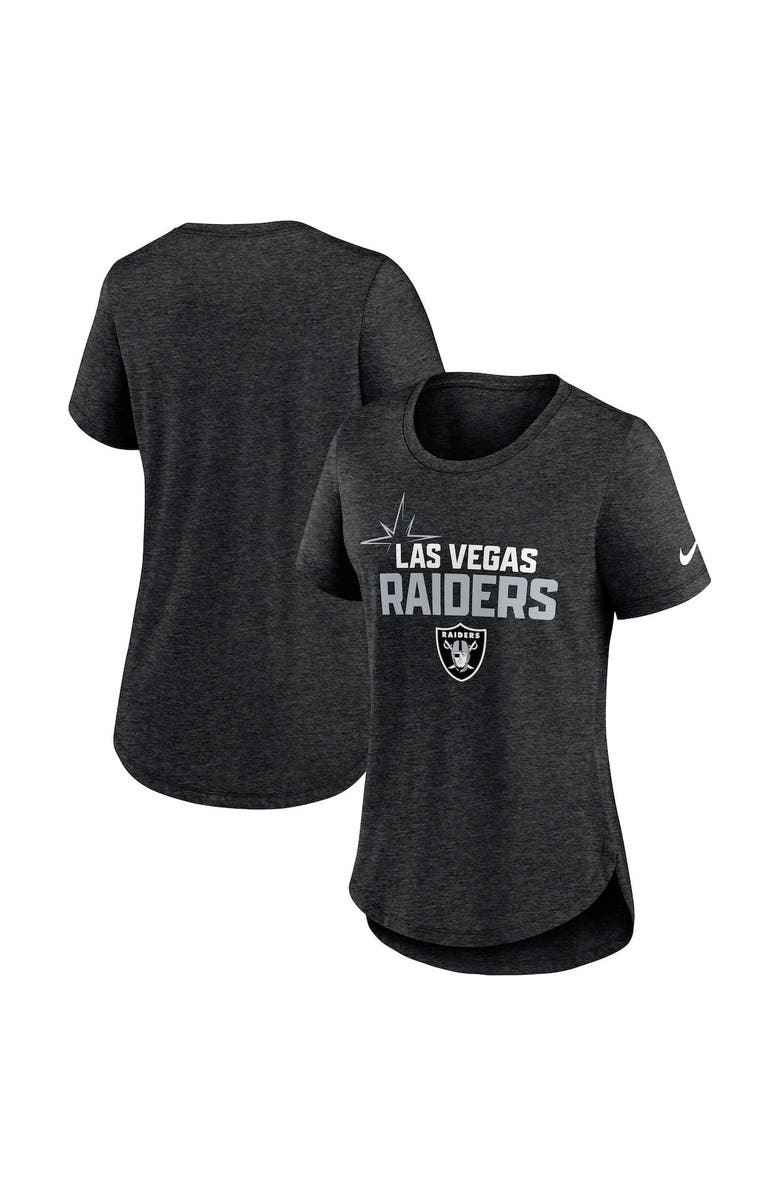 Nike Women's Nike Heather Black Las Vegas Raiders Local Fashion Tri-Blend T-Shirt, Main, color, Heather Black
