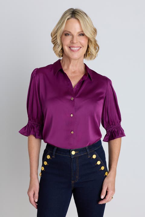 Cindy Ruffle Sleeve Blouse