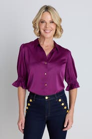 The Noli Shop Cindy Ruffle Sleeve Blouse