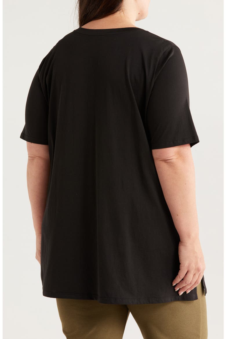 Crewneck Organic Cotton T-Shirt, Alternate, color, BLACK