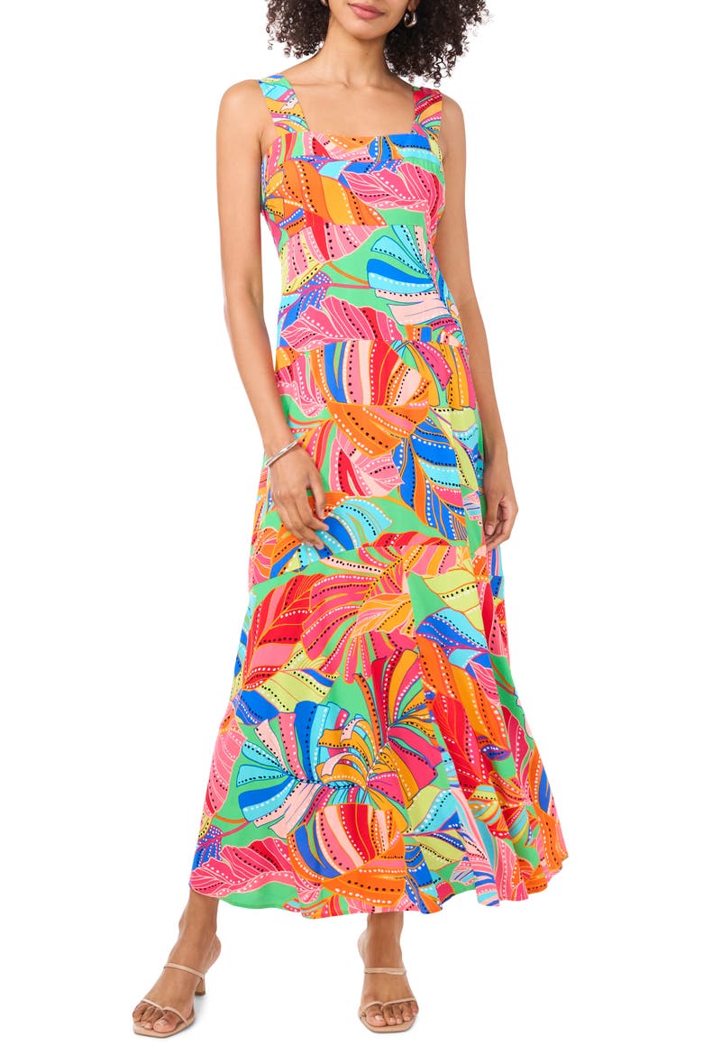 Print Panel Sleeveless Maxi Dress, Main, color, COOL LIME