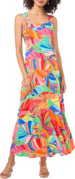 Vince Camuto Print Panel Sleeveless Maxi Dress