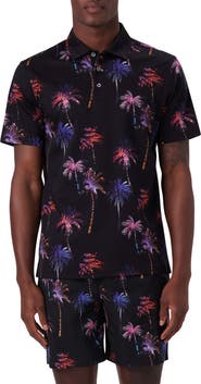 Bugatchi Digital Print Cotton Polo Shirt