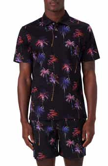 Bugatchi Digital Print Cotton Polo Shirt