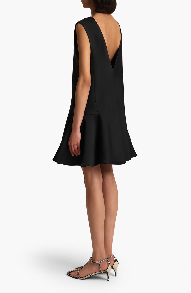 Khaite Mel Satin Back Crepe Minidress, Alternate, color, Black