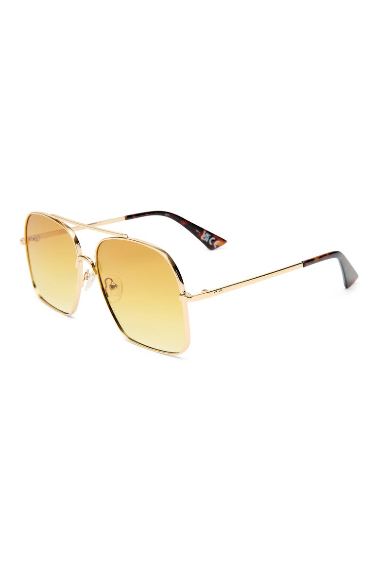 Civelle 57mm Gradient Square Aviator Sunglasses, Alternate, color, BRIGHT GOLD / TORT