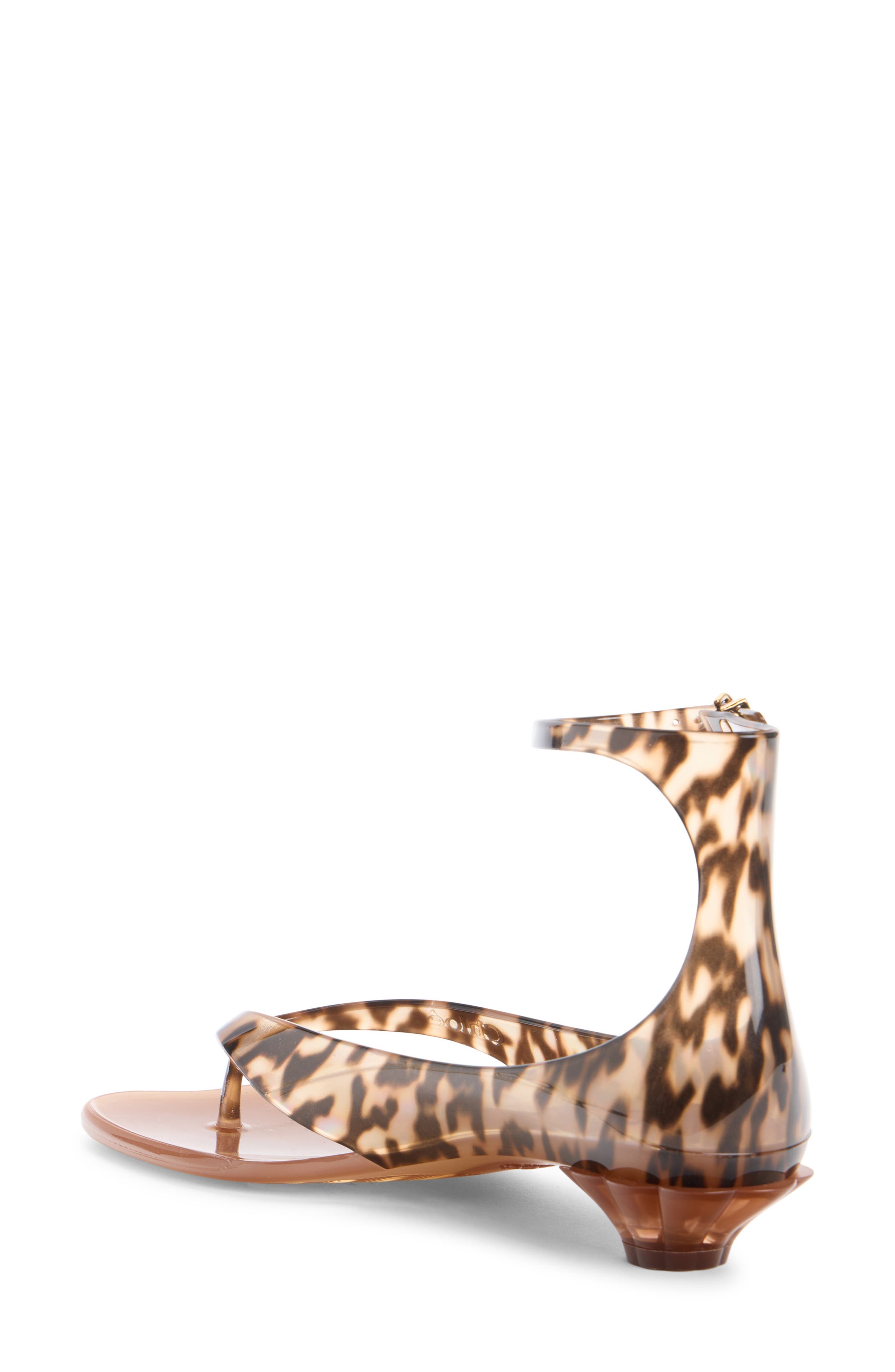 Chloé Ankle Strap Jelly Sandal, Alternate, color, Black Brown