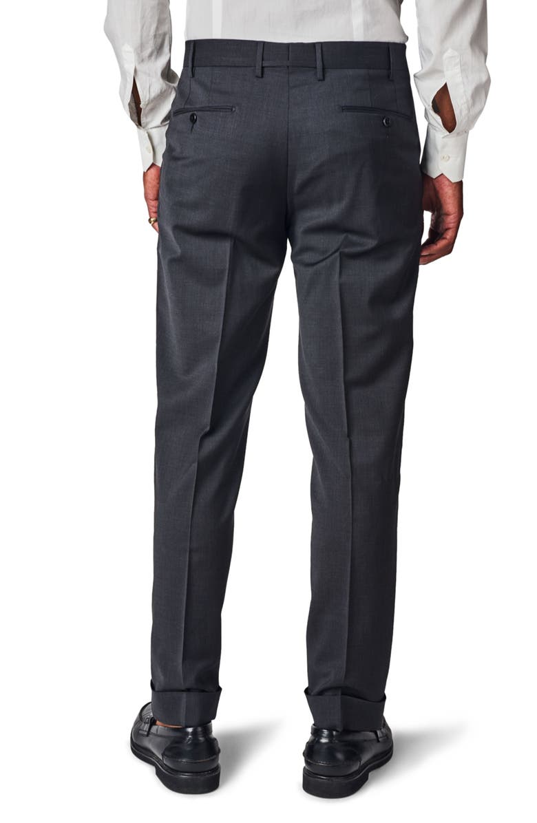 Zanella Parker Flat Front Solid Stretch Wool Trousers, Alternate, color, 