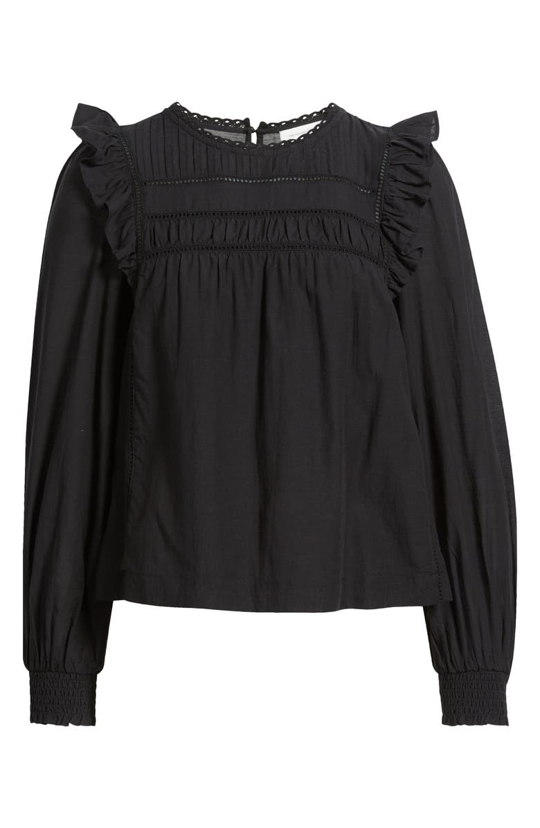 Treasure & Bond Ladder Cutout Cotton Top, Alternate, color, Black