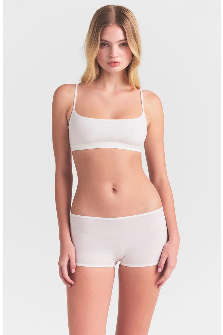 Everyday Cotton Scoop Bralette, Alternate, color, SNOW