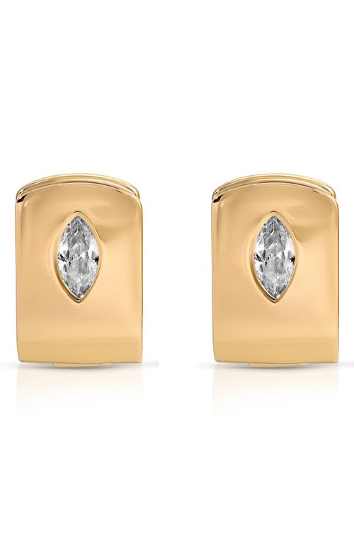 Ettika Marquise Crystal Huggie Earrings In Gold