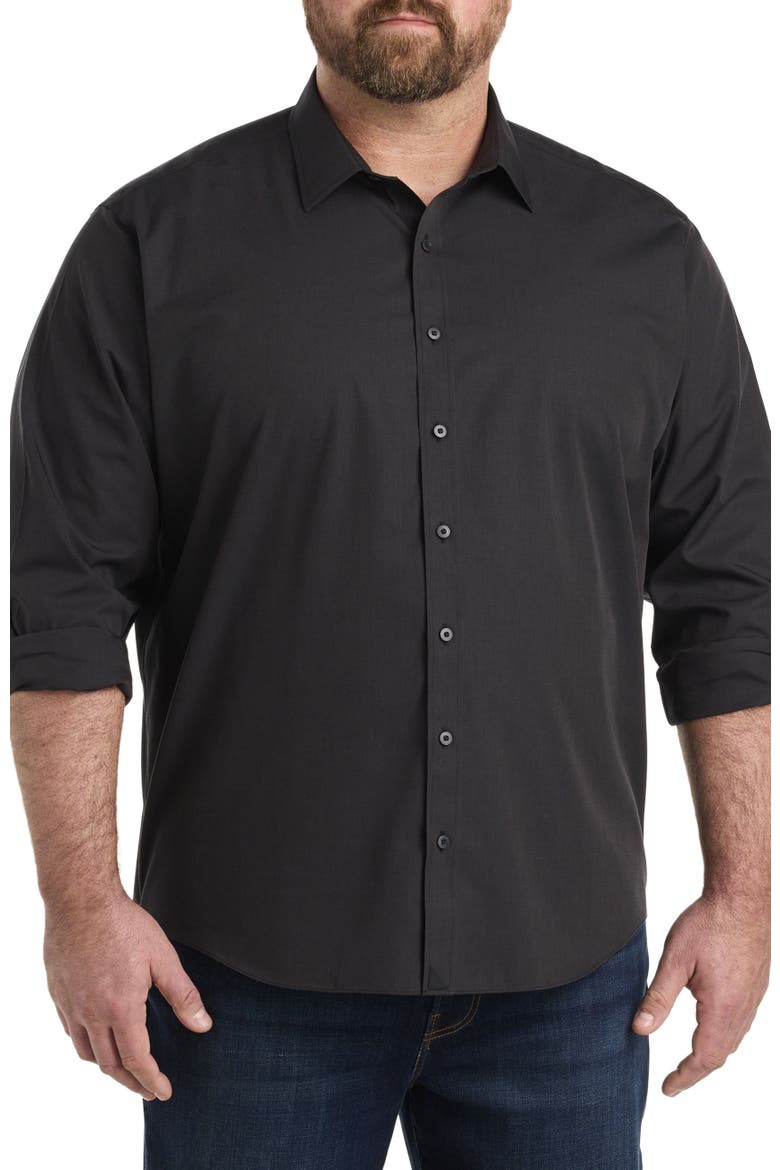 Big & Tall Blackstone Sport Shirt, Main, color, BLACK