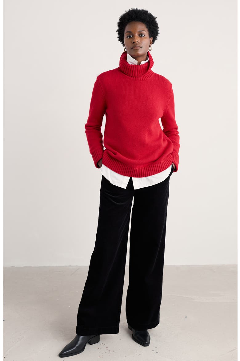 Braque Turtleneck Wool Blend Sweater, Alternate, color, KNIT MELANGE CARMINE