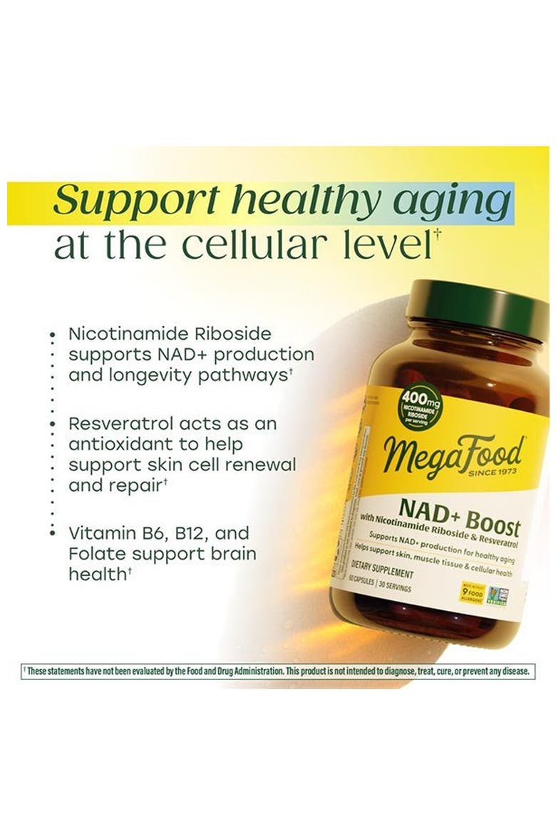 NAD+ Supplement With Nicotinamide Riboside & Resveratrol, Healthy Aging, Non-GMO, 60 Capsules, Alternate, color, None