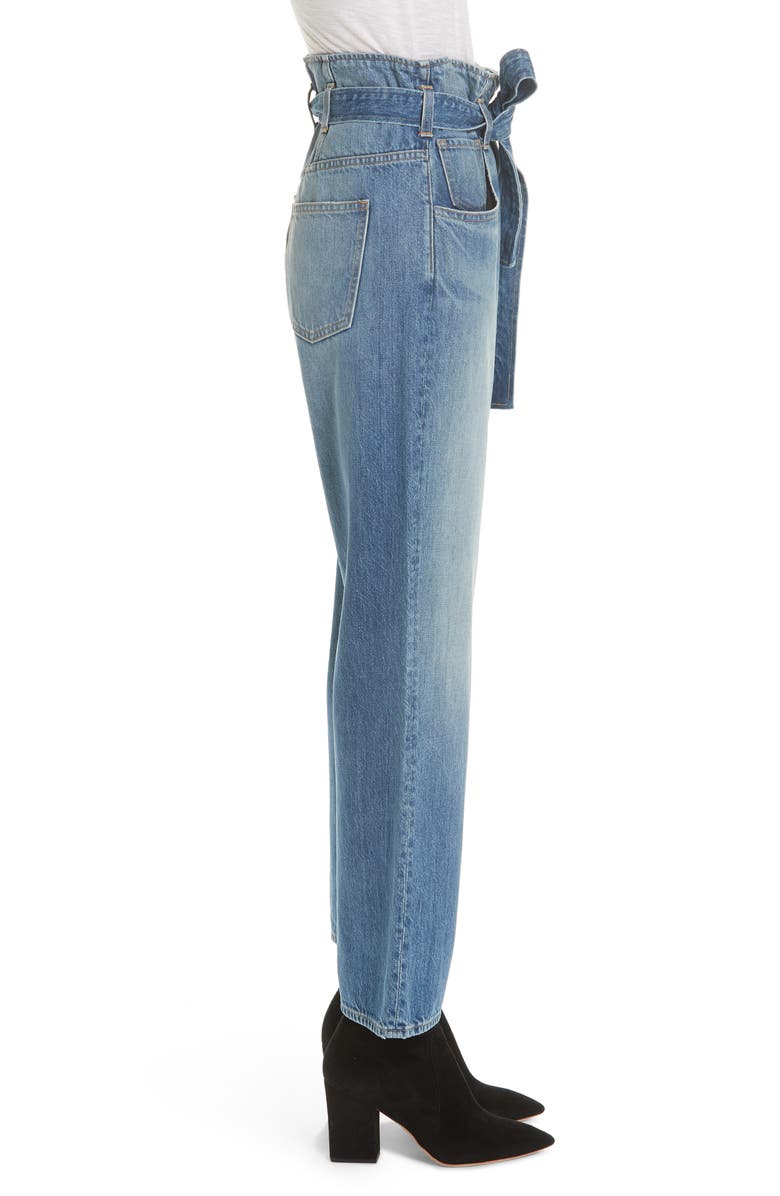 3x1 NYC Kelly Paperbag Waist Ankle Wide Leg Jeans, Alternate, color, 