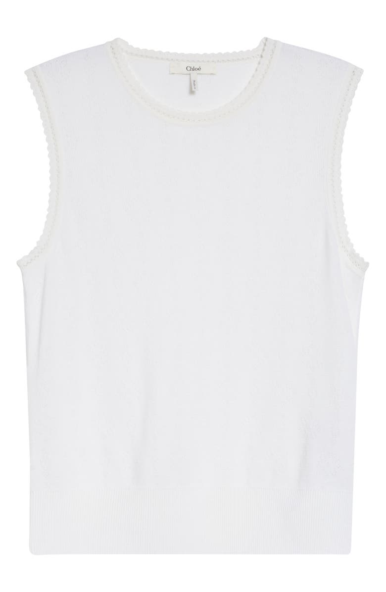 Chloé Wool Pointelle Underpinning Shell, Alternate, color, Iconic Milk