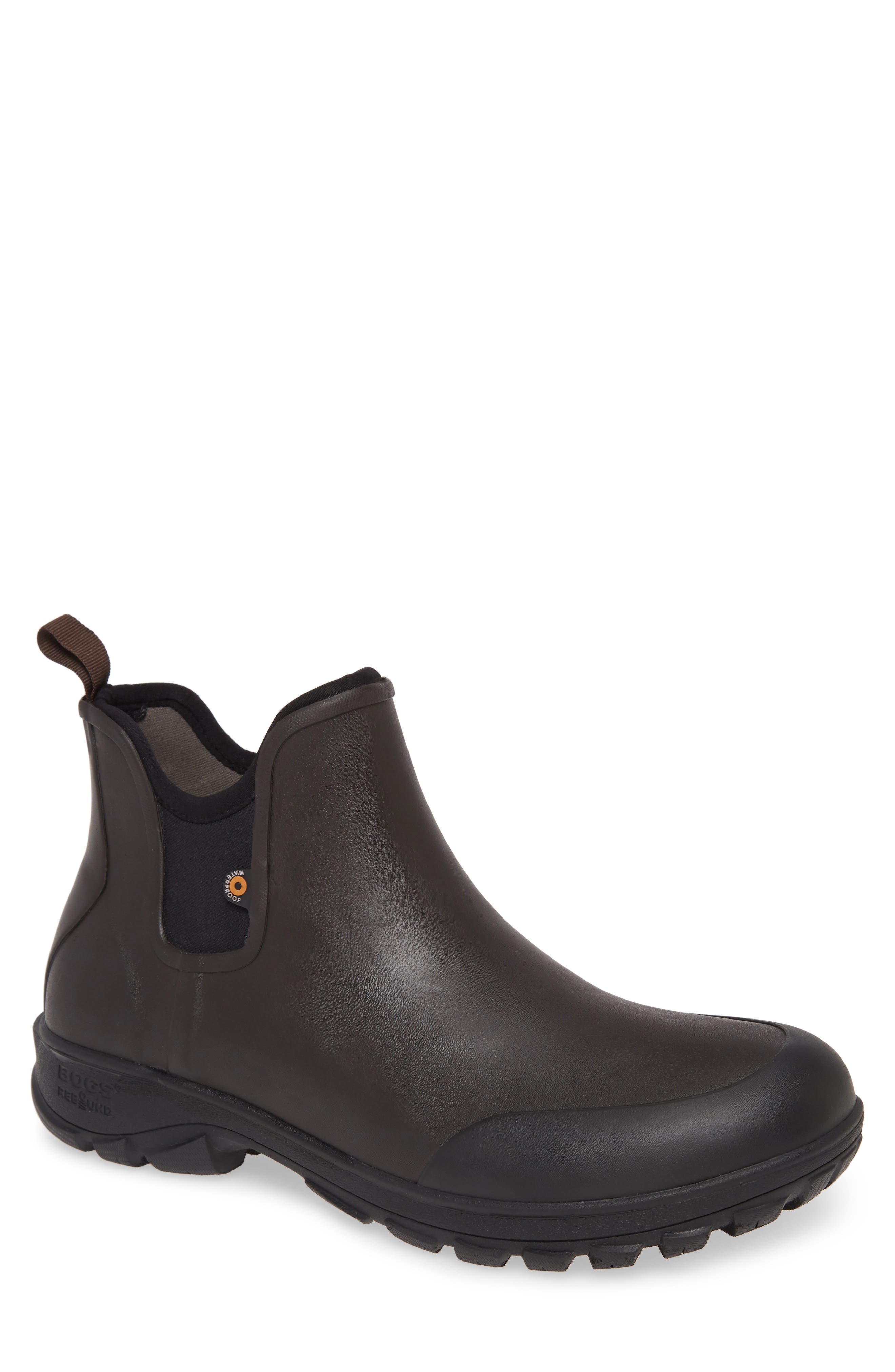 Sauvie Waterproof Chelsea Boot, Main, color, DARK BROWN