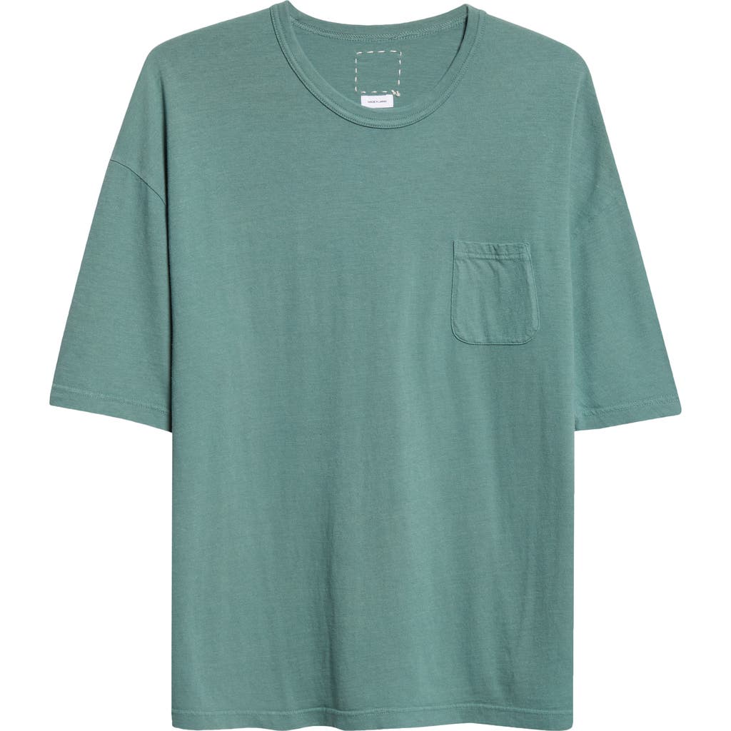 Visvim Jumbo Damaged Oversize Pocket T-shirt In Green