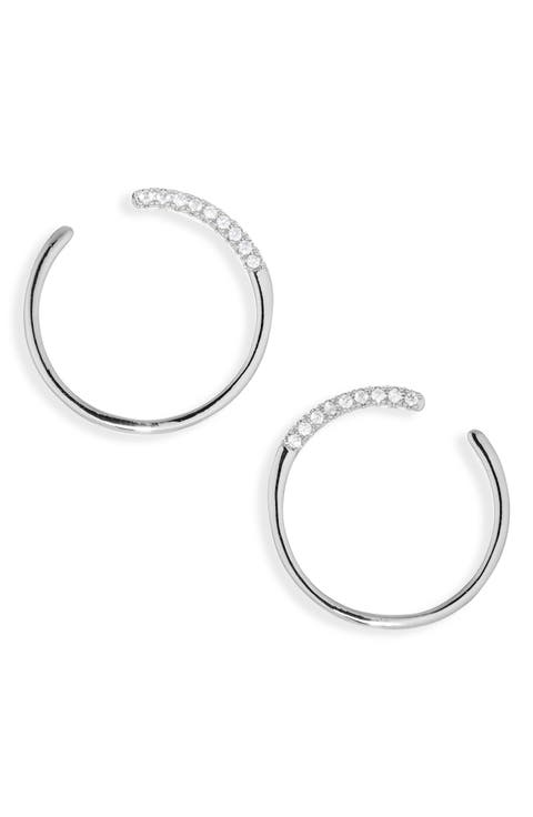 Cluster CZ Frontal Hoop Earrings