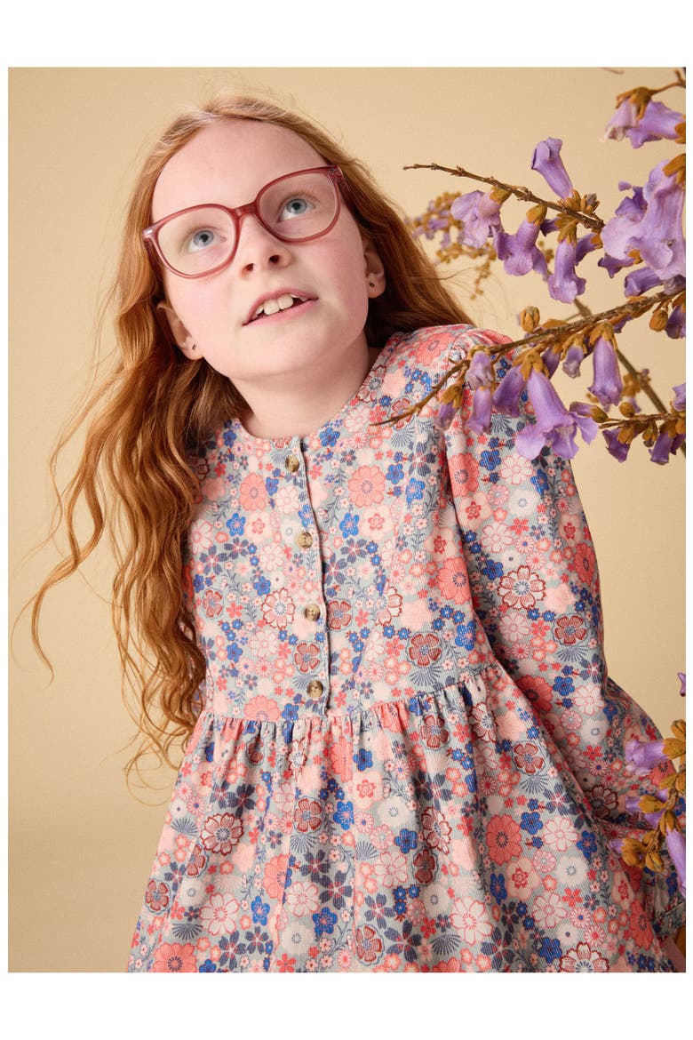 Corduroy Henley Shirtdress, Alternate, color, Japanese Mini Floral