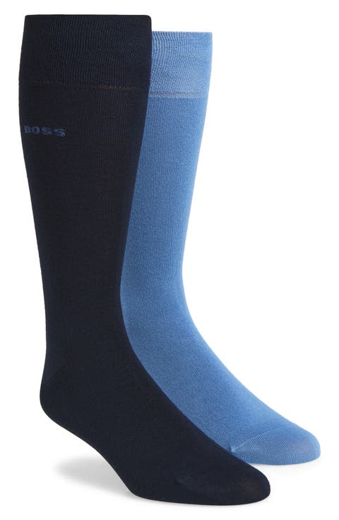 2-Pack Solid Cotton Blend Dress Socks