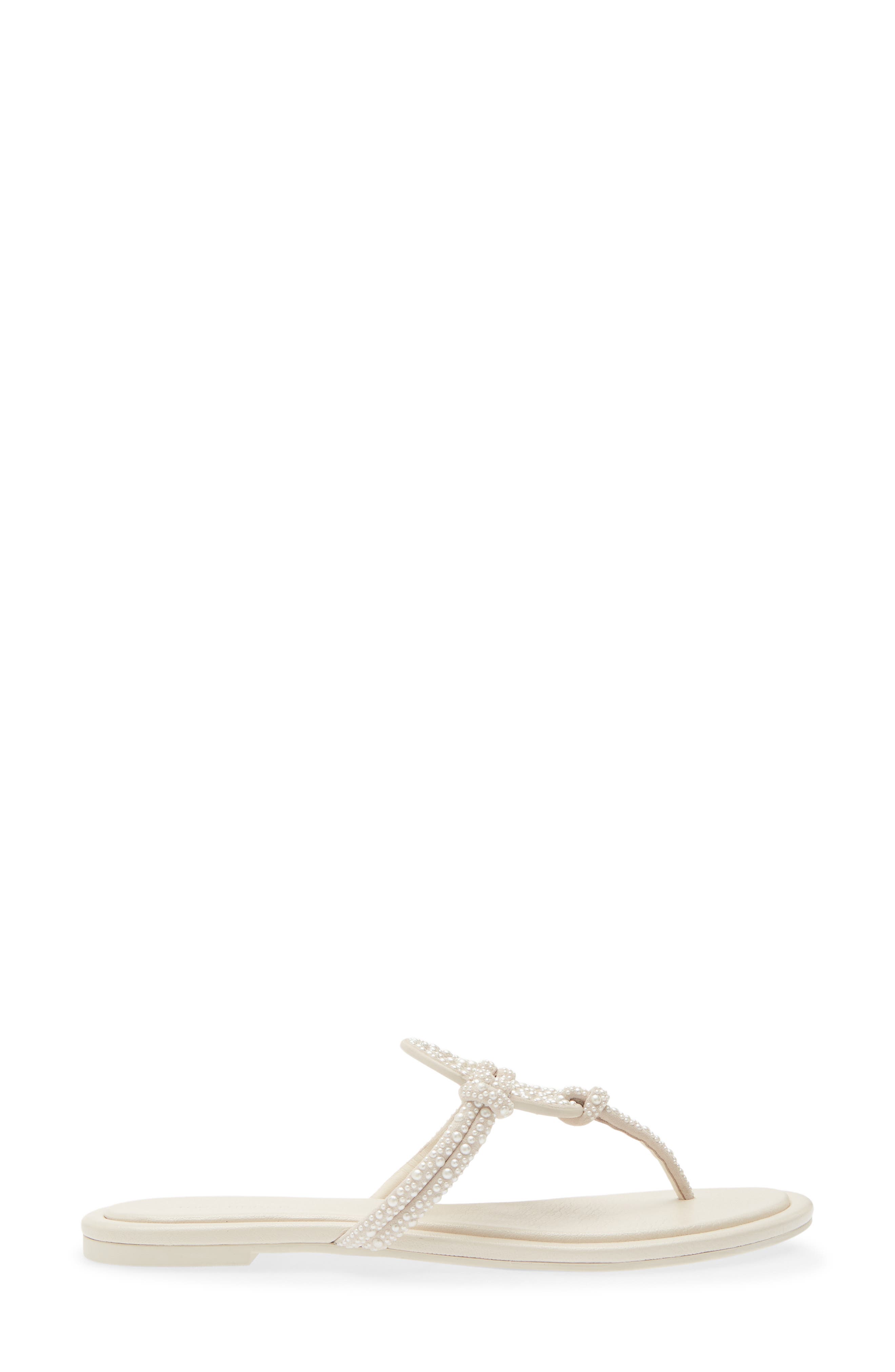 Miller Knotted Embellished Thong Sandal, Alternate, color, LIGHT CREAM