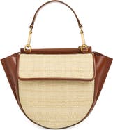Wandler Mini Hortensia Two-Tone Leather & Raffia Handbag