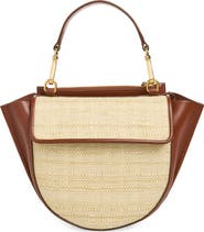 Wandler Mini Hortensia Two-Tone Leather & Raffia Handbag