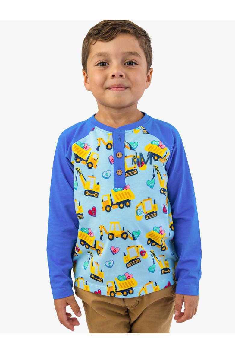 Boys Long Sleeve Raglan Henley Tee, Alternate, color, Loads of Love