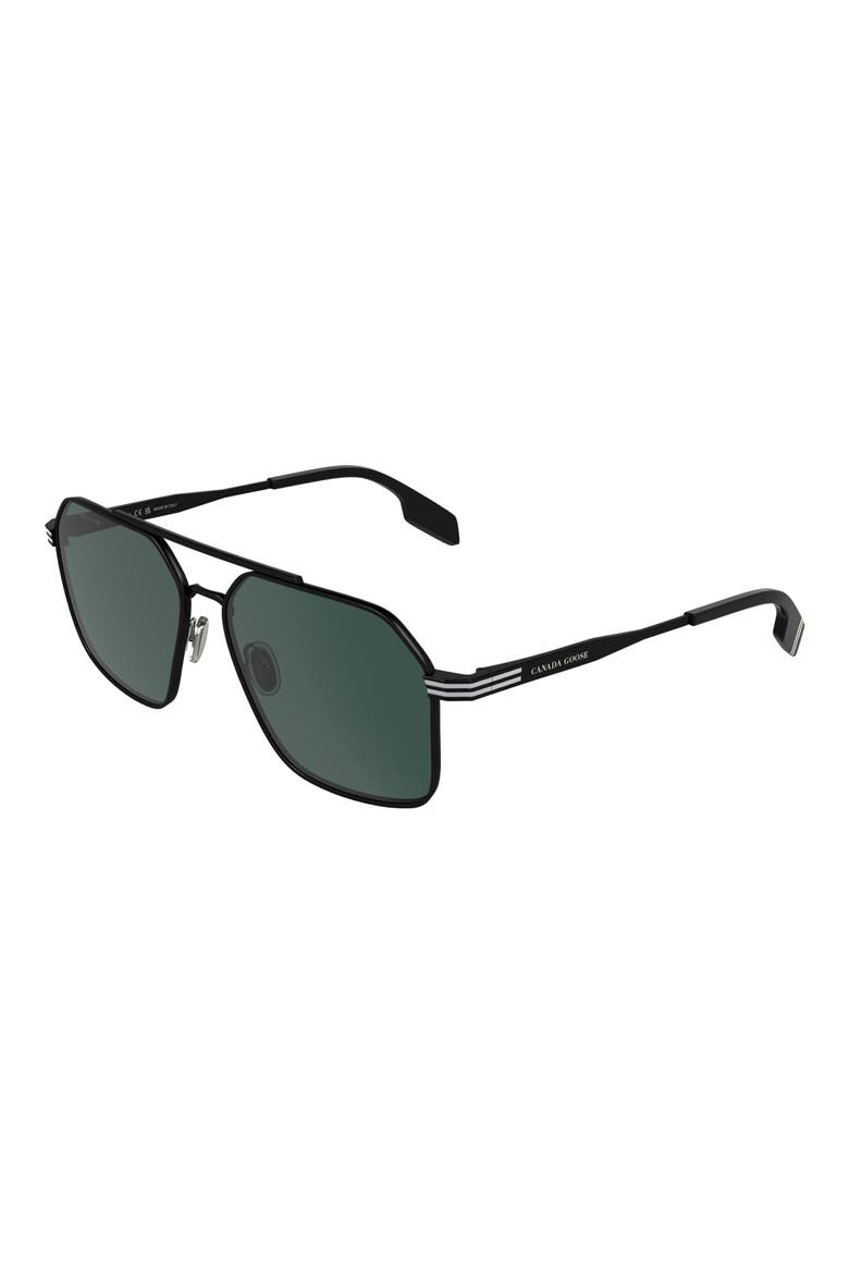 61mm Aviator Sunglasses, Alternate, color, MATTE BLACK