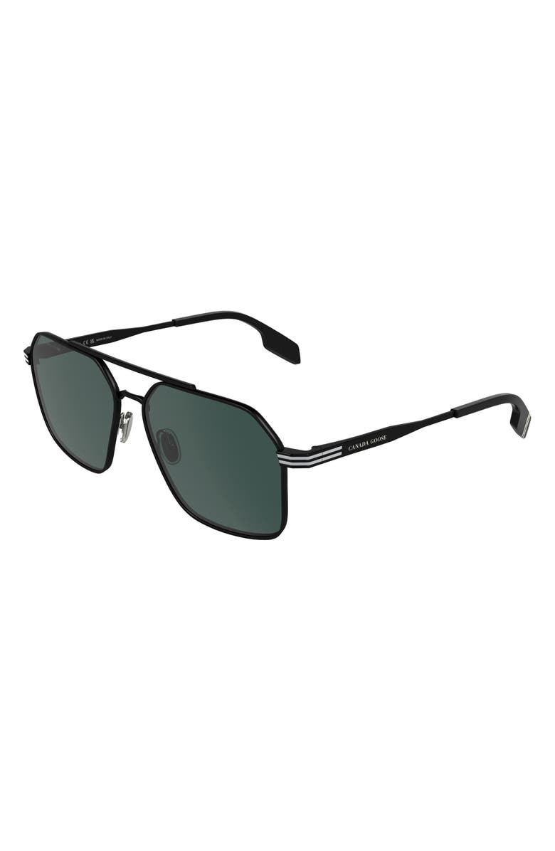 Canada Goose 61mm Aviator Sunglasses, Alternate, color, Matte Black