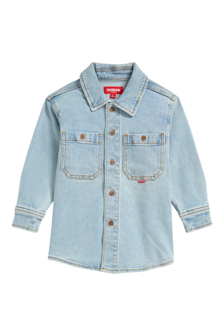 Kids' Waterfall Denim Graphic Shirt Jacket, Main, color, FRESH AIR