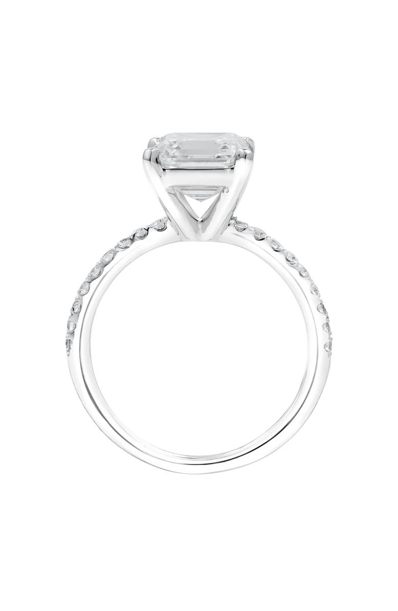LuvMyJewelry Ani 14K White Gold Emerald Cut Lab Grown Diamond Engagement Ring - 2.7 Ct, Alternate, color, 14K White Gold