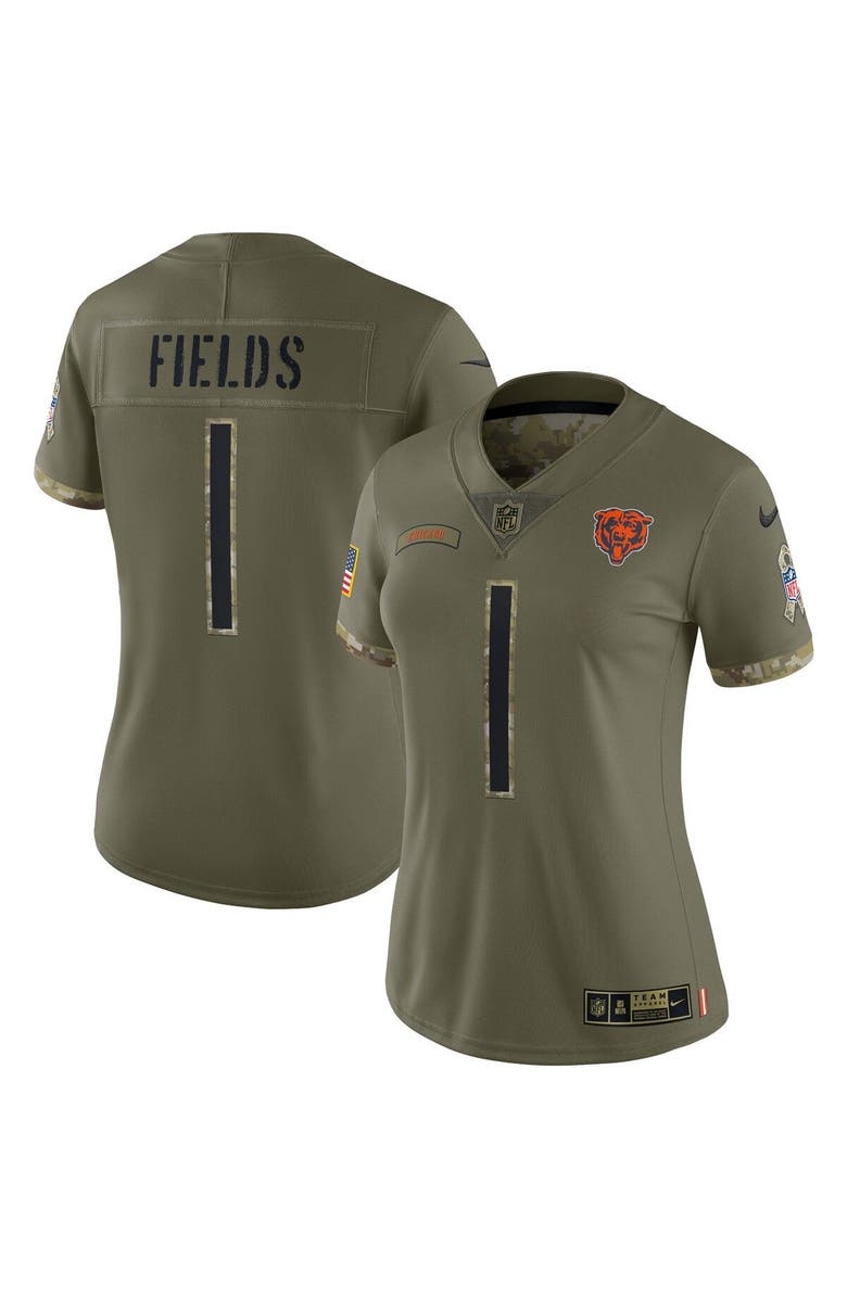 Nike Women's Nike Justin Fields Olive Justin Fields 2022 Salute To Service Limited Jersey, Main, color,