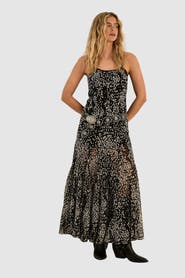 NASTY GAL Spot Godet Hem Strappy Maxi Dress