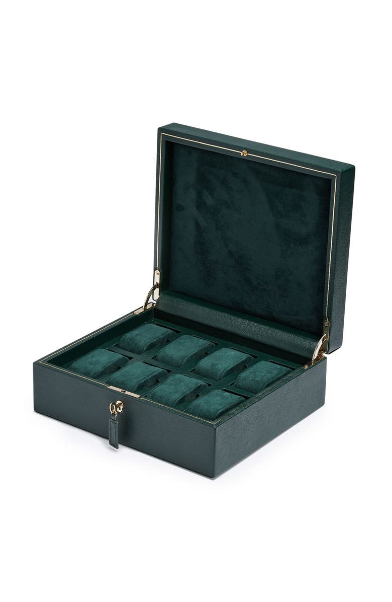 WOLF British Racing 8 Piece Watch Box, Alternate, color, Green